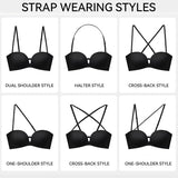 No-Slip Front Closure Push-Up Strapless Bra