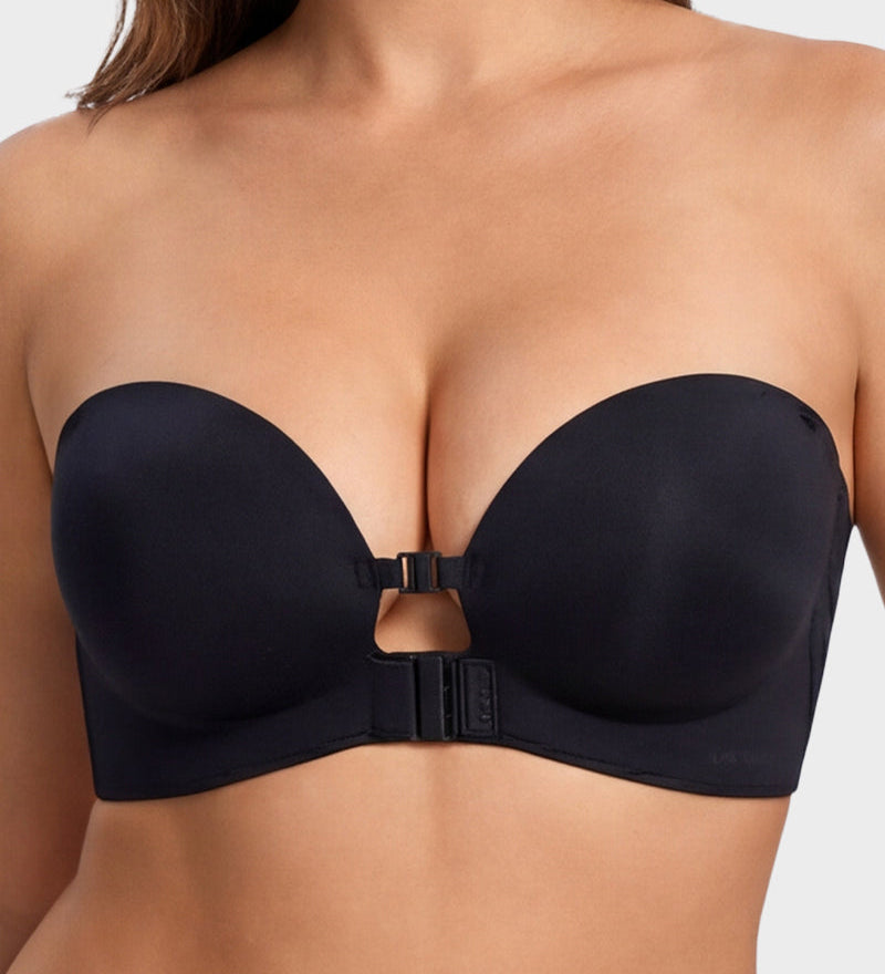No-Slip Front Closure Push-Up Strapless Bra