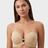 No-Slip Front Closure Push-Up Strapless Bra