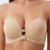 No-Slip Front Closure Push-Up Strapless Bra