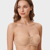 No Slip Strapless Lace Push Up Bra