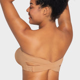 Non-Slip Crossover Side Hook Bandeau Bra