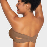 Non-Slip Crossover Side Hook Bandeau Bra