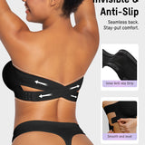 Non-Slip Crossover Side Hook Bandeau Bra