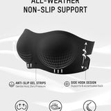 Non-Slip Crossover Side Hook Bandeau Bra
