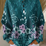 Paula | Jumper in Turquoise with Flowers
