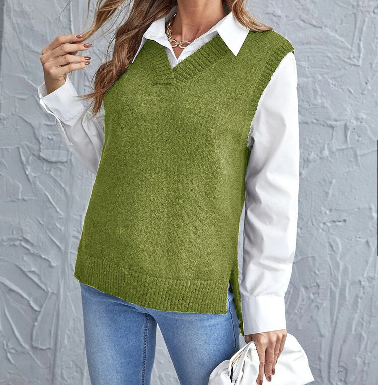 V-neck knitted vest for women – sleeveless light and soft outerwear