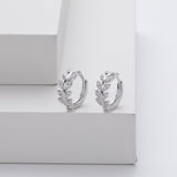 Silver Leaf-Shaped Earrings