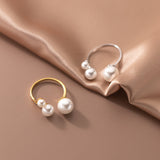 Elegant Ring with Trio of Pearls