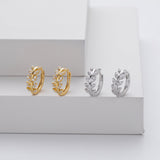 Silver Leaf-Shaped Earrings
