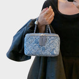Ksenija | Denim Floral Pattern Handbag