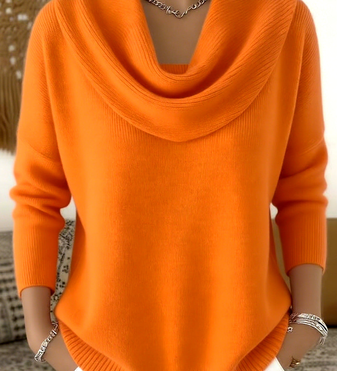 Iole | Sweater with Draped Collar