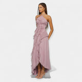 Aria | Lilac Midi Dress with Ruffles