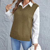 V-neck knitted vest for women – sleeveless light and soft outerwear
