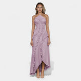 Aria | Lilac Midi Dress with Ruffles