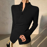 High-neck wrap sweater for women