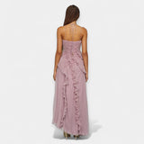Aria | Lilac Midi Dress with Ruffles