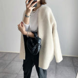 Elegant Long Buttoned Cardigan for Women – Comfortable Sweater with Round Neck