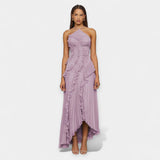 Aria | Lilac Midi Dress with Ruffles
