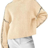 Women's mock neck knit sweater - Modern and soft