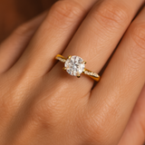 Gold-Plated Engagement Ring with Crystal