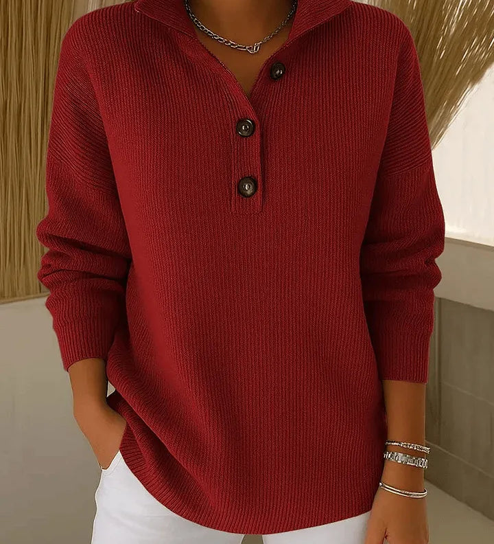 Amalia | Polo Jumper with V-Neck