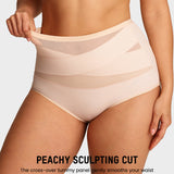 Plus-Size High-Waist Cross Tummy Control Panties (5 Pack)