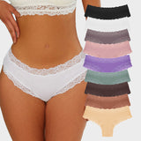 Ribbed Cotton Lace Mid-Rise Panty (9 pack)