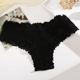 Ribbed Cotton Lace Mid-Rise Panty (9 pack)