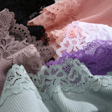 Ribbed Cotton Lace Mid-Rise Panty (9 pack)