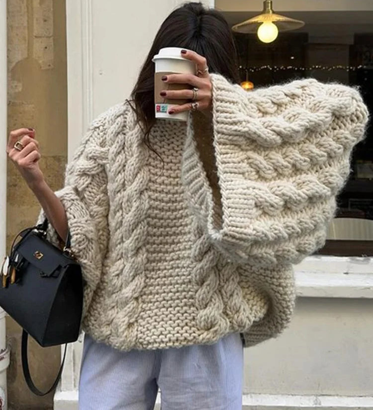 Elegant and Warm Sweater for Women – Thick Knitted Sweater