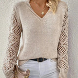 Elegant V-neck sweater for women