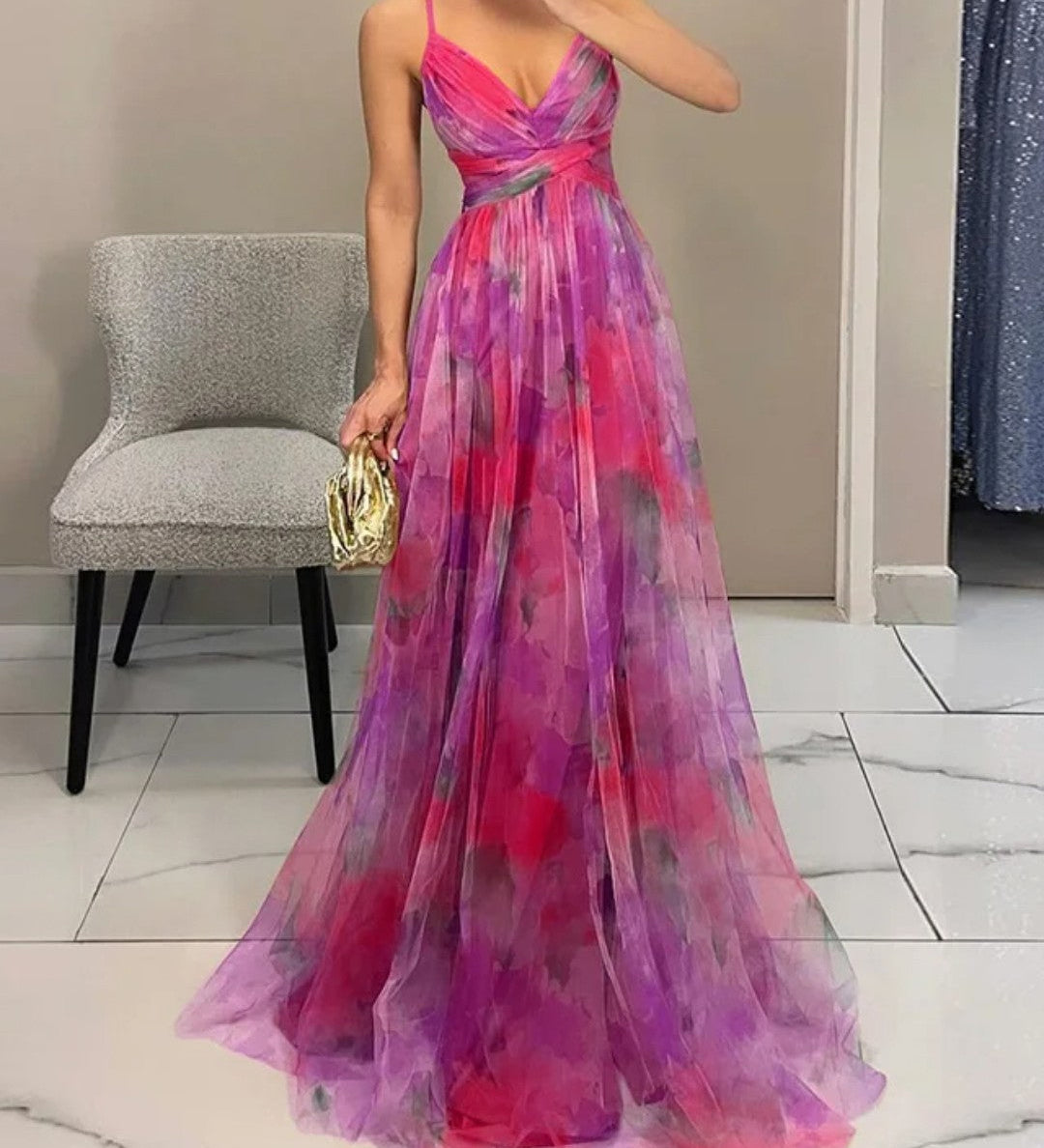 Giselle | Enchanting Maxi Dress with Floral Pattern