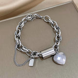 Thick Heart Bracelet in Gold
