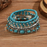 Boho Bracelet Set with Turquoise Beads