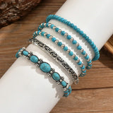 Boho Bracelet Set with Turquoise Beads