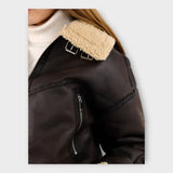 Helin | Stylish leather jacket with lining and belt
