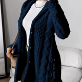 Women's Hooded Sweater in Twisted Knit – Soft and Comfortable with Long Sleeves