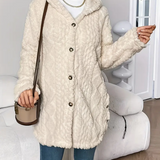 Women's Hooded Sweater in Twisted Knit – Soft and Comfortable with Long Sleeves