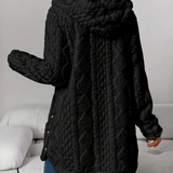 Women's Hooded Sweater in Twisted Knit – Soft and Comfortable with Long Sleeves