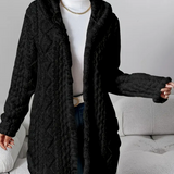Women's Hooded Sweater in Twisted Knit – Soft and Comfortable with Long Sleeves
