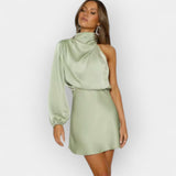 Livia | Asymmetrical Satin Dress