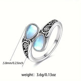 Elegant Ring with Moonstone Flower