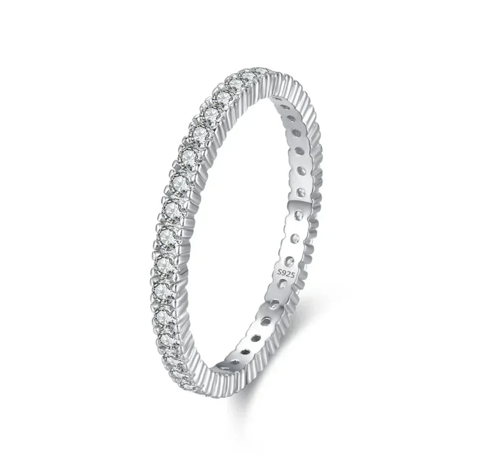 Minimalist Radiant Eternity Ring