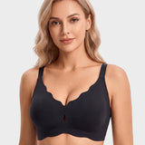 Seamless Deep-V Wireless Support Bra