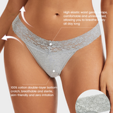 Seamless Low-Rise Lace Thong Panties (3 Pack)