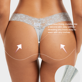 Seamless Low-Rise Lace Thong Panties (3 Pack)