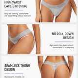 Seamless Low-Rise Lace Thong Panties (3 Pack)