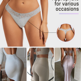 Seamless Low-Rise Lace Thong Panties (3 Pack)