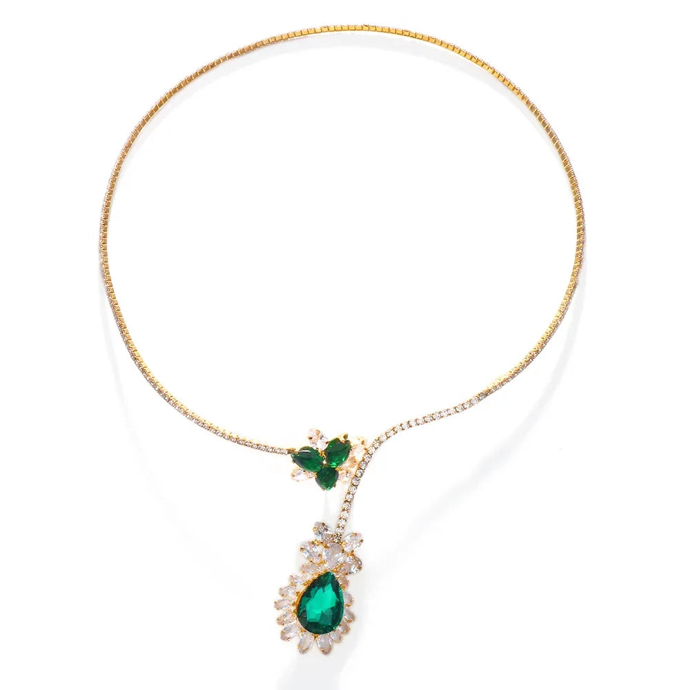 Vintage Emerald Bloom Necklace